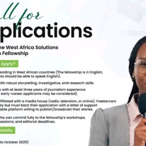 Apply Now: West Africa Solutions Journalism Fellowship 2025 by Nigeria Health Watch-gwgob