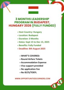 International Leaders Program 2025 in Hungary – Fully Funded Opportunity