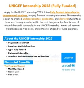 UNICEF Internship 2025 (Fully Funded) | Apply Now for International Internships