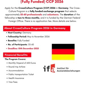 CrossCulture Program (CCP) 2026 in Germany – Fully Funded Fellowship