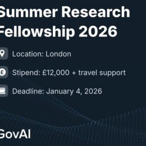 Join the GovAI Summer Fellowship 2026 Applied Track in London. Earn a £12,000 stipend while working on impactful AI governance projects. Apply by Jan 4, 2026.